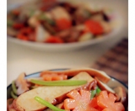 芹菜香干炒肉片