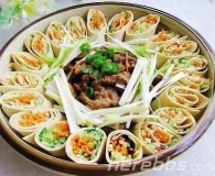 莲花型的酱肉丝