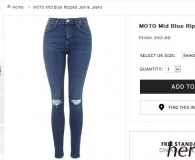 topshop性价比最高显瘦joni系列牛仔裤
